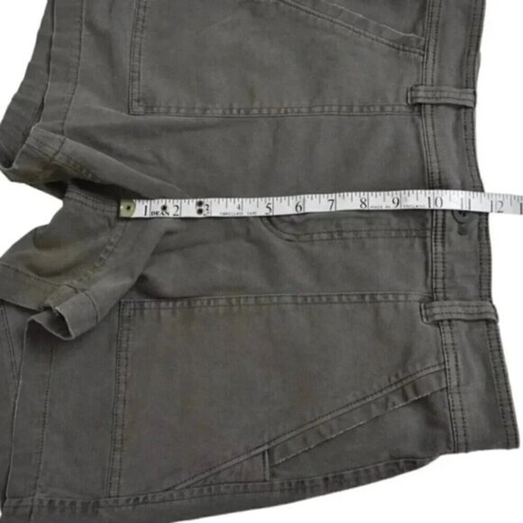 Eddie Bauer High Waist Utility Denim Shorts Khaki Green Size 6 - Picture 10 of 11